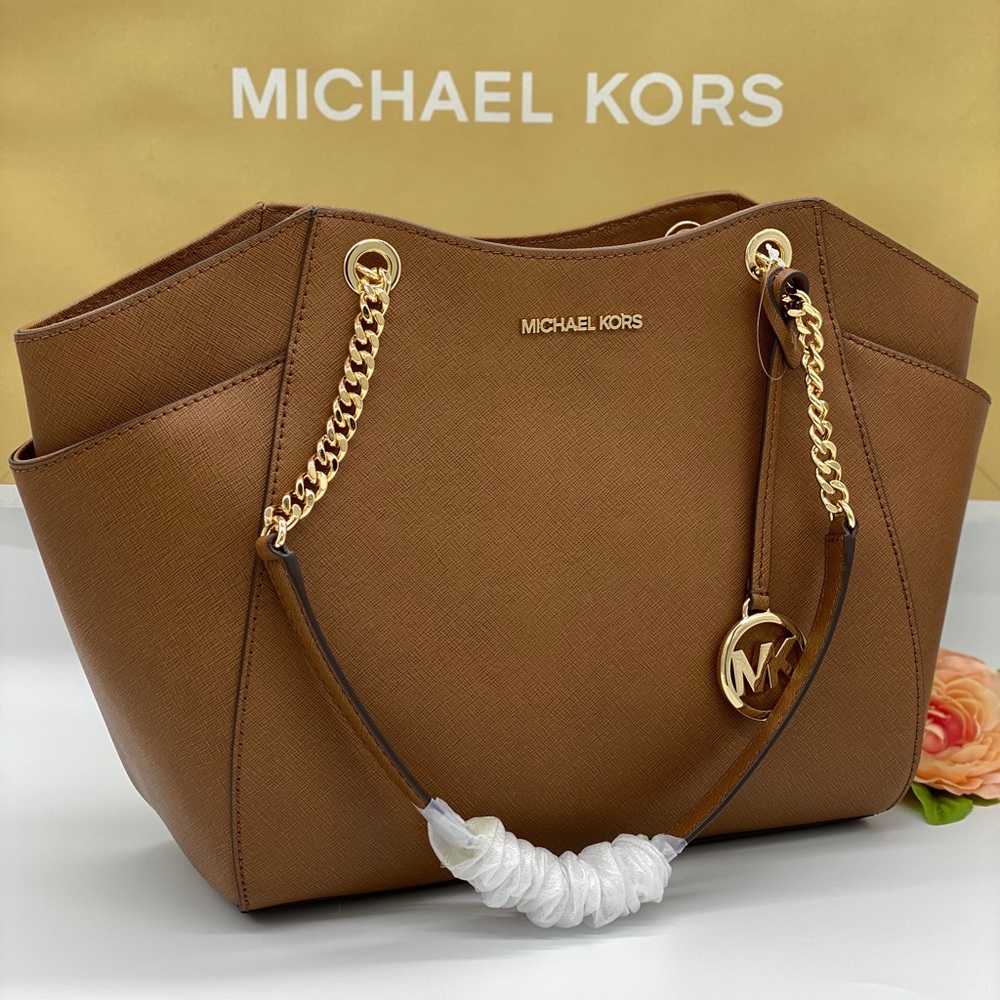 MICHAEL KORS LG CHAIN SHOULDER TOTE LUGGAGE NWT - Picture 5 of 16